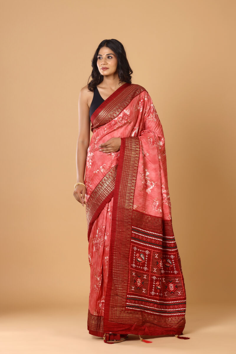 Graceful Red Dola Silk Saree with Zari Work