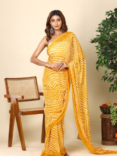 Laheria Rakhi Chiffon Saree